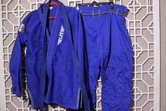 Elite Sports Blue BJJ Gi A4 Top & Pants Set Blue w/Belt Brazilian Jiu Jitsu Judo