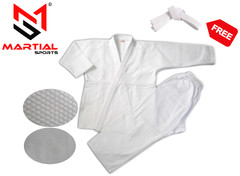 Martial Sports Single Weave Judo Uniform – White – Free Belt – Free Shipping