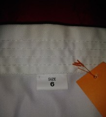 NEW NWT! TIGER CLAW KOREAN TAEKWONDO White UNIFORM TOP Shirt sz Adult 6 Karate