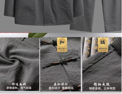 Kung Fu Uniform Men Chinese Traditional Tang Hanfu Martial Arts Tai Chi Suit Set