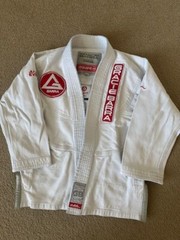 GRACIE BARRA Jiu Jitsu Equipe GB Kimono Jacket WHITE Kids Unisex Size Y4