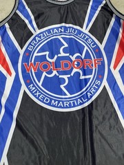 Woldorf BJJ MAA Black Red Blue Eagle Singlet Size SEE DESCRIPTION 1287
