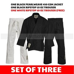 CUSTOM TAILORED FIT BLACK BRAZILIAN JIU-JITSU GI/ BJJ KIMONO+ FREE WHITE TROUSER