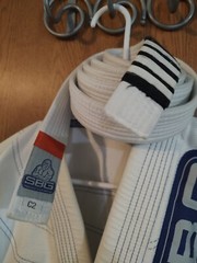 SBG Gi Youth Child White Blue Straight Blast Gym Jiujitsu Gym Complete Set C1 C2