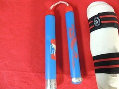 Martial Arts Set (small size) Leg/arm Pads Headgear Chest Protector Nunchucks