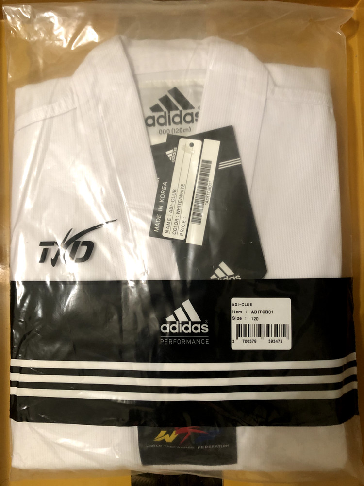 Adidas Adi-Club Tae Kwon Do Uniform Dobok – BRAND NEW W/TAGS – 000 120CM