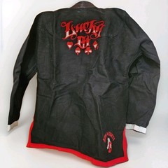 Lucky Gi Aces and Eights A1 Black BJJ Gi Dead Mans Hand Jiu Jitsu Kimono + Bag