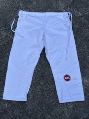 Gracie Barra Gi White BJJ Kimono Set GB1 Size Adult A3 + Revgear Pads + Duffle