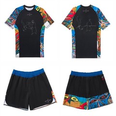 Albino And Preto X Basquiat JJ Samurai Rashguard SS & Short No Gi Bjj Brazilian