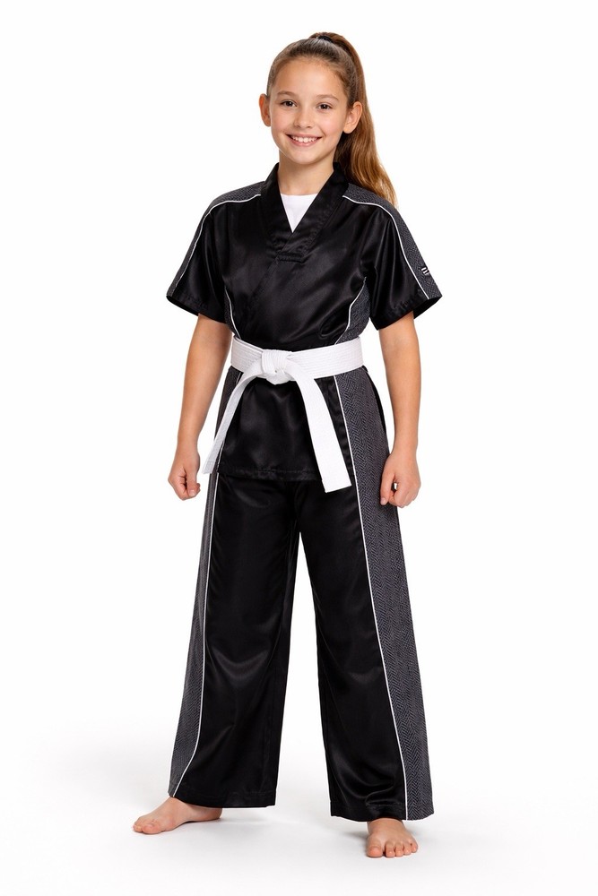 Century Set Competition karate uniform unisex size Adult Small Black and Grey