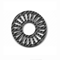 Carbon TSUBA for kendo shinai with 20 chrysanthemums pebles