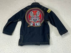 Breakpoint Size Kids K0 Jiu Jitsu kimono jacket top Only black 100% cotton