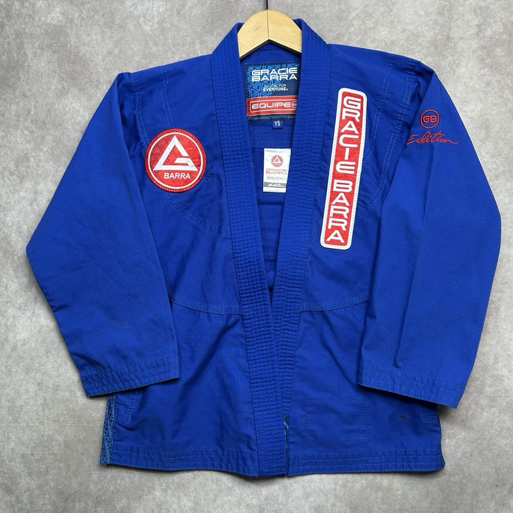 Gracie Barra Carlos Gracie Jr. Equipe Edition Jiu Jitsu Youth Sz Y5 Gi Top Blue