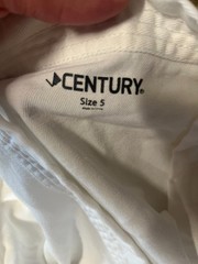 Karate Martial Arts Uniform Kids Size 5 White NO Belt Century Karate Kid