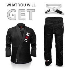 DXM Kid BJJ Gi Kimono Shoyoroll Brazilian Jiu Jitsu MMA Grappling Uniform w/Belt