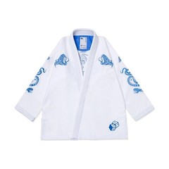 Albino and Preto Year of the Snake White Jiu Jitsu Gi Uniform BJJ 450 with bag