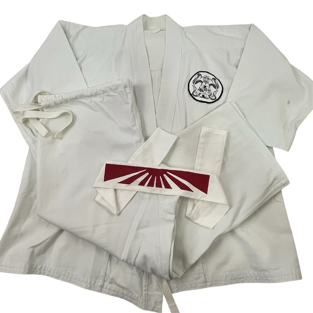 Vintage 80’s Karate Martial Arts Uniform Suit Jacket Headband – No Tags 10015