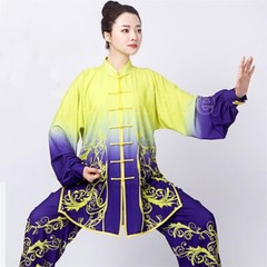 Tai Chi Uniform Traditional Wushu Kungfu Suit Gradient Color Martial Arts Suit