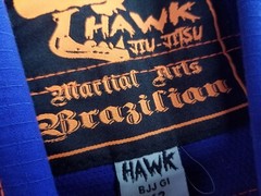 HAWK Brazilian GI Youth K2 Martial Arts Jacket Top Only Blue Jiu Jitsu