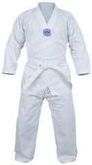 Taekwondo Uniforms White PolyCotton Martial Art 8oz Gi New with belt Kids Unisex