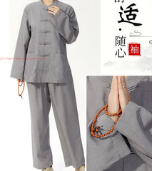Women Men’s Shaolin Buddhist Monk Meditation Kung Fu Uniform Tai Chi cotton Suit