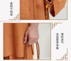 New Cotton Shaolin Monk Robes Kung fu Uniform Buddhist Meditation Tai chi Suit