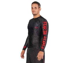 Fuji Fear the Reaper MMA BJJ Jiu Jitsu Long Sleeve LS Rashguard – Black/Red