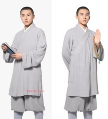 Cotton Linen Buddhist Monk Kung Fu Tai Chi Set Shaolin Temple Meditation Uniform