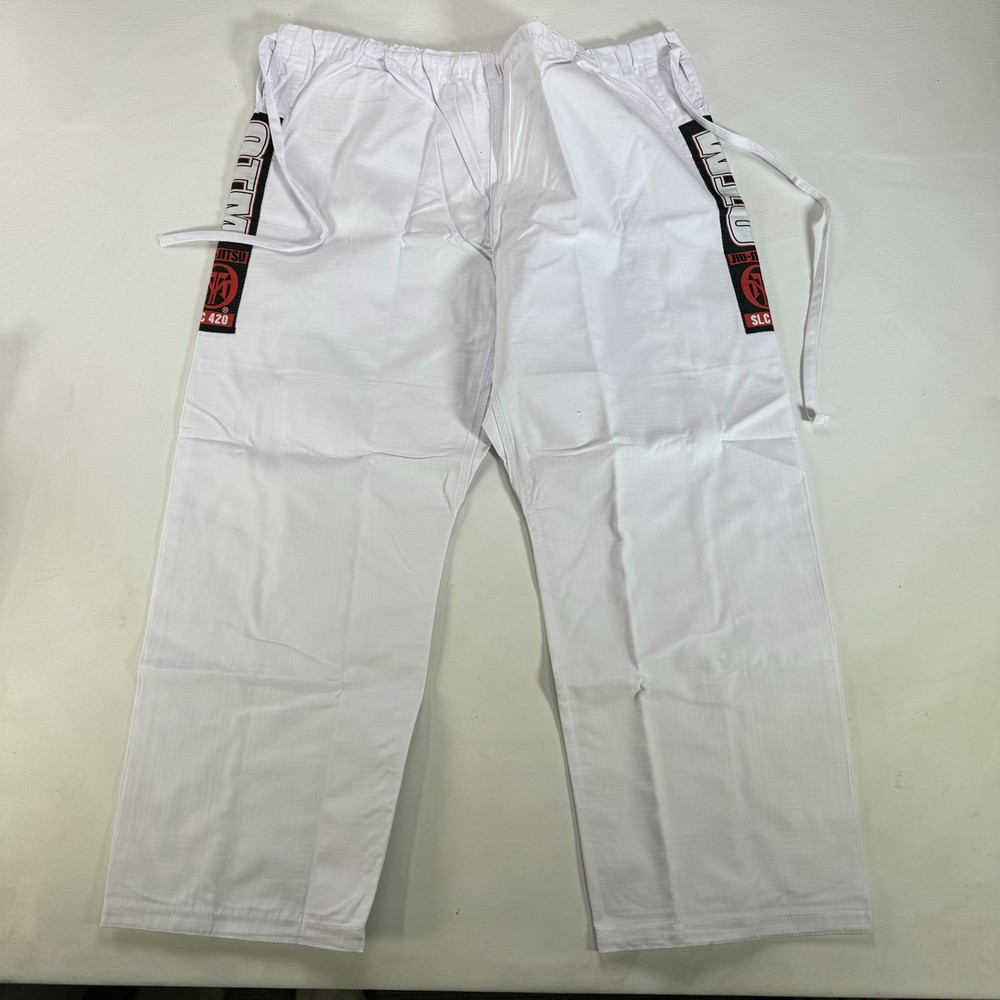 OTM Jiu-Jitsu Built To Fight Gi Pants Unisex A4 White Logo Pockets Drawstring