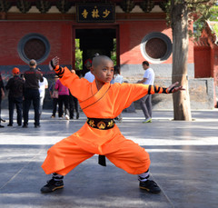 Durable Orange Shaolin Monk Uniform Kung fu Suit Tai chi Martial art Clothes Set