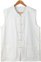 Chinese Waistcoat Wing Chun Sleeveless Vest Martial Arts Buddhist Monks Uniform