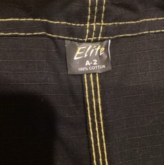 Elite Brazilian Jiu-Jitsu Set Size A-2 Color Black/ Yellow Gorpcore Grunge Sport