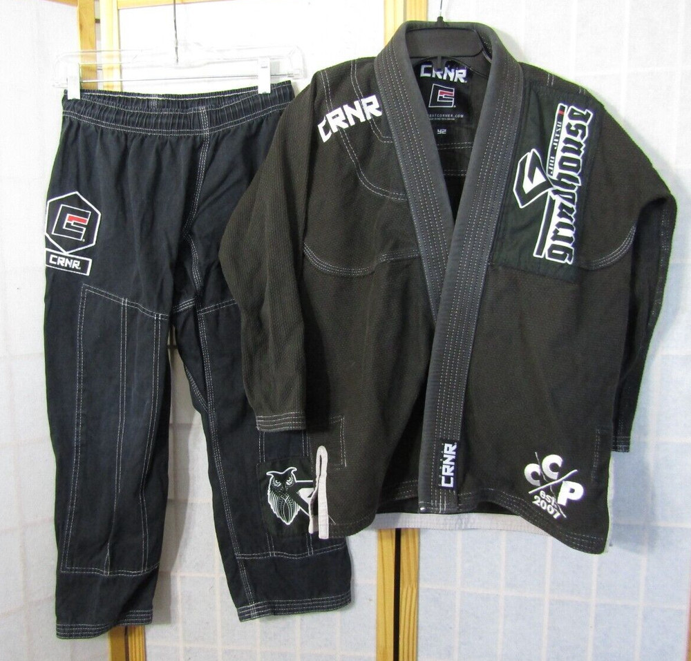 Grindhouse Combat CRNR Combat Corner KIMONO JIU JITZU SET BLACK Y2