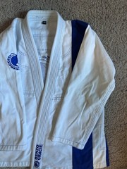 Renzo Gracie size A1 White and Blue Brazilian Jiu-Jitsu Gi with pants