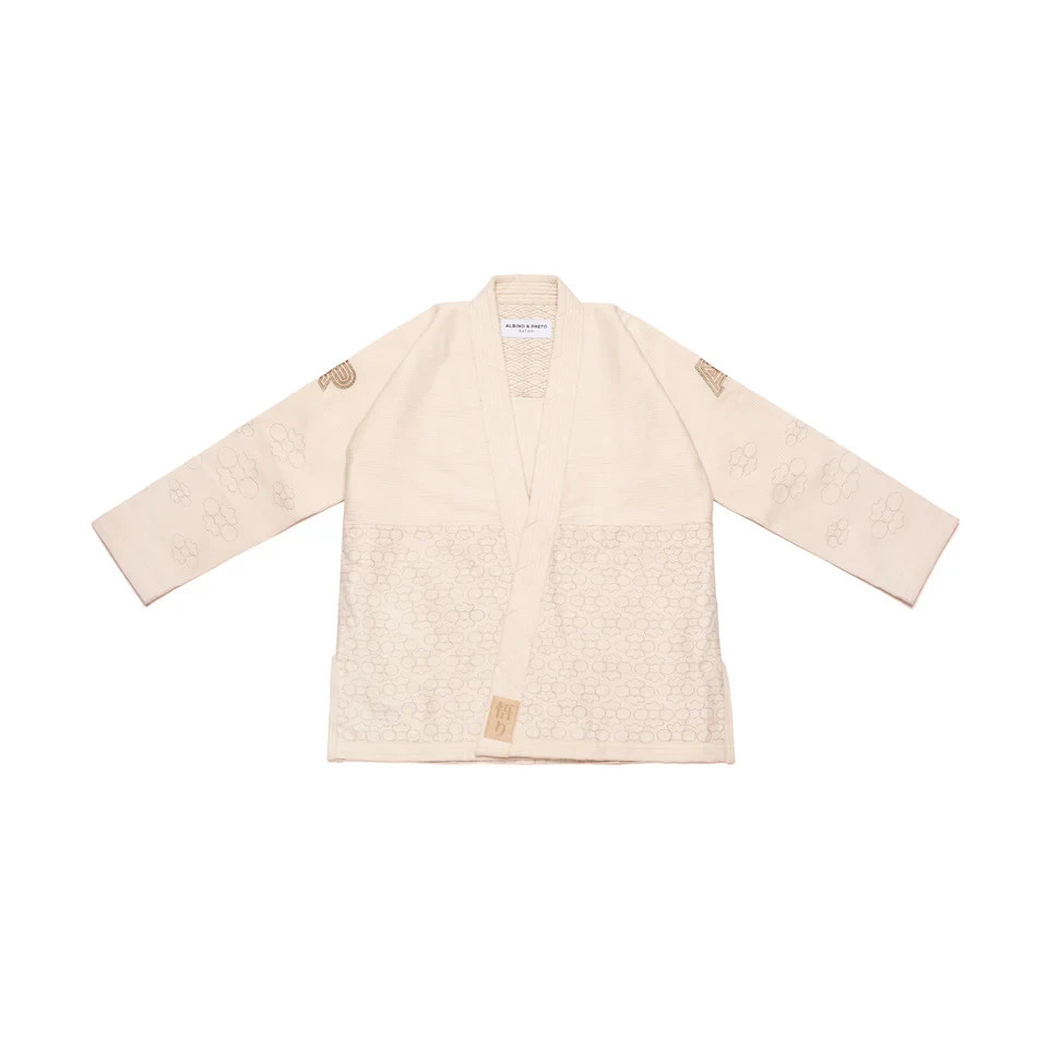 Albino and Preto B72 Satori Kimono Unbleached BJJ Gi JIU JITSU Kimono 450GSM