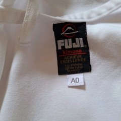 Fuji Pants Only Size AO White Martial Arts Karate Belted 'Pre Owned’
