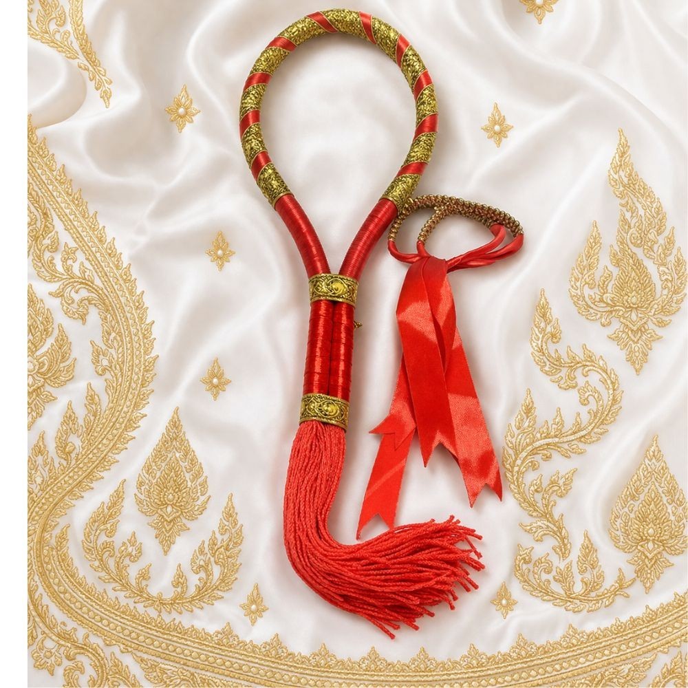 Mongkol Boxing Prajiat Headband Color Red Gold Handmand Armbands Premium Muay Th