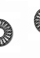 Carbon TSUBA for kendo shinai with 20 chrysanthemums pebles
