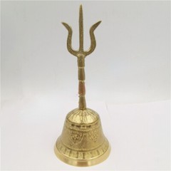 7.48″ Taoist Articles Trigeminal Bronze Bells Sanqing Taoist Ritual Bronze Bells