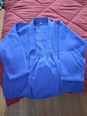 Kids Youth GI Brazilian Jiu-Jitsu Gi Kimono Top And Bottom Blue Size M3