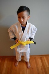 Youth Brazilian Jiu Jitsu Belt Kid BJJ Yellow Belt Size XL 100% Handmade