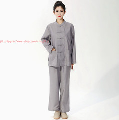 Women Men’s Shaolin Buddhist Monk Meditation Kung Fu Uniform Tai Chi cotton Suit