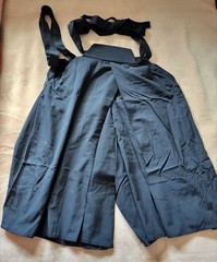 Japanese Kendo Hakama Pants Kimono Pleated Black For Sports Dancing