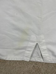 Taekwondo Uniform Mens Size 48 Relaxed Fit V-Neck Side Slit Drawstring White