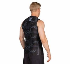 Fuji Combat Camo Sleeveless Sleeve Less MMA BJJ Jiu Jitsu Rashguard – Black