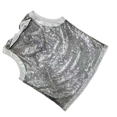 Custom Silver Sequin Boxing Walkout Set Vest & Shorts with Fringe