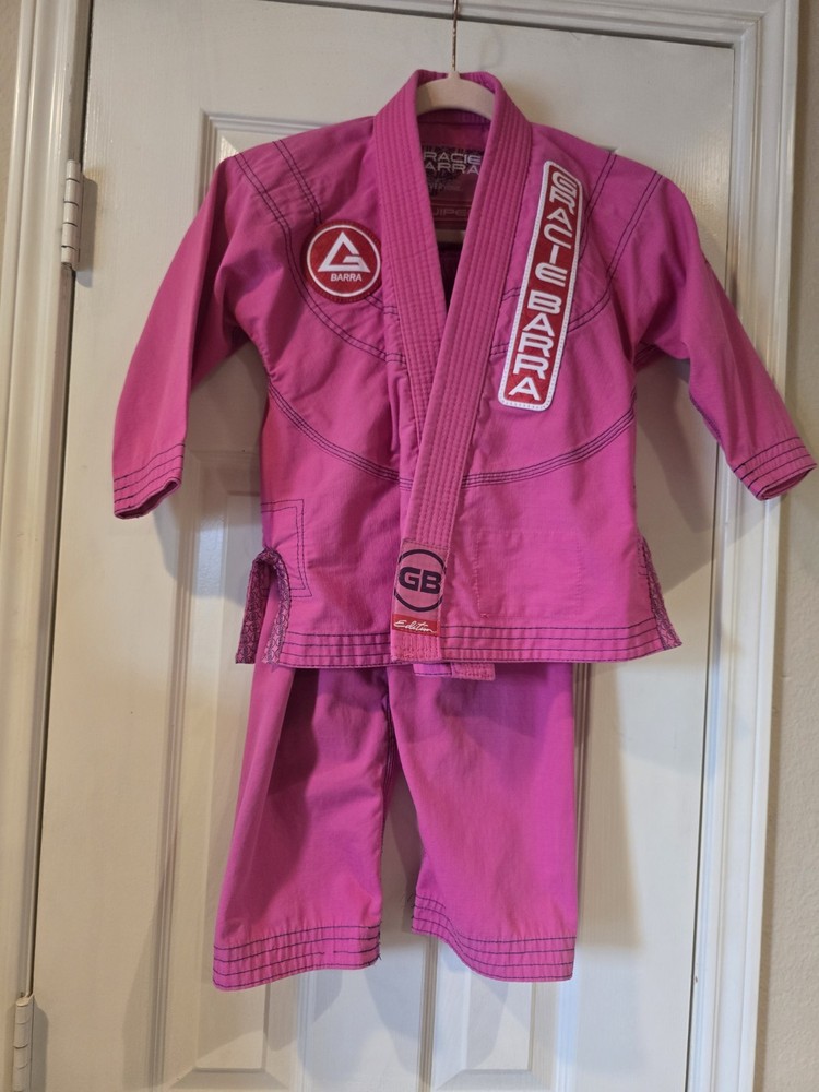 Gracie Barra Equipe Kimono Pants Brazilian Jiu-Jitsu Gi PINK Youth Y2