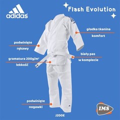Suits kimono Kids Adidas Judogi FLASH EVOLUTION J200E White
