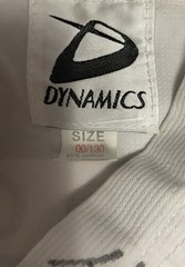 Dynamics Kids Martial Art Uniform Small White Black Long Sleeve