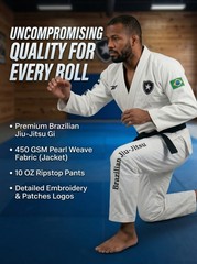 Premium White Custom BJJ Gi Kimono – Brazilian Jiu Jitsu Uniform Lightweight